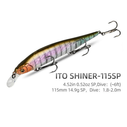 JERK MINNOW ITO SHINER-115SP Tungsten Weight System Fishing Lure Hard Bait 115mm 14.9g Depth 1.8-2.0m