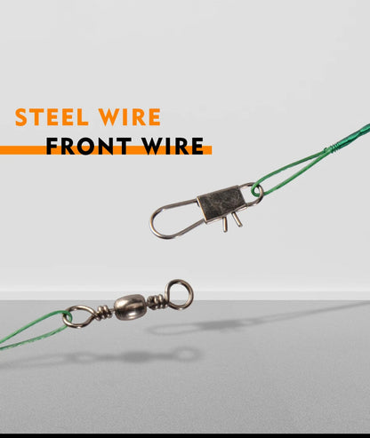 Anti Bite Steel Fishing Line 15cm-30cm Steel Wire Leader With Swivel