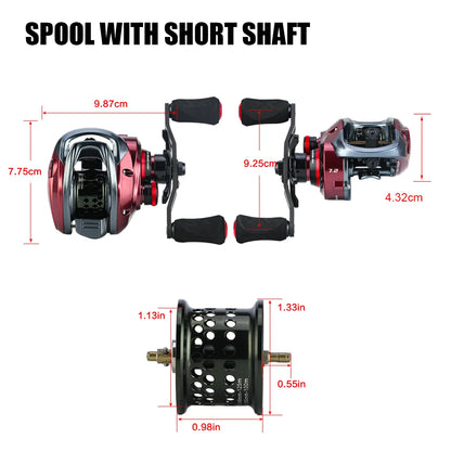 RED FOX Bait Finesse System BFS Fishing Lure Baitcasting Reel 7.2:1 8.1:1 Magnetic Brake System MAX DRAG 13lbs 162g