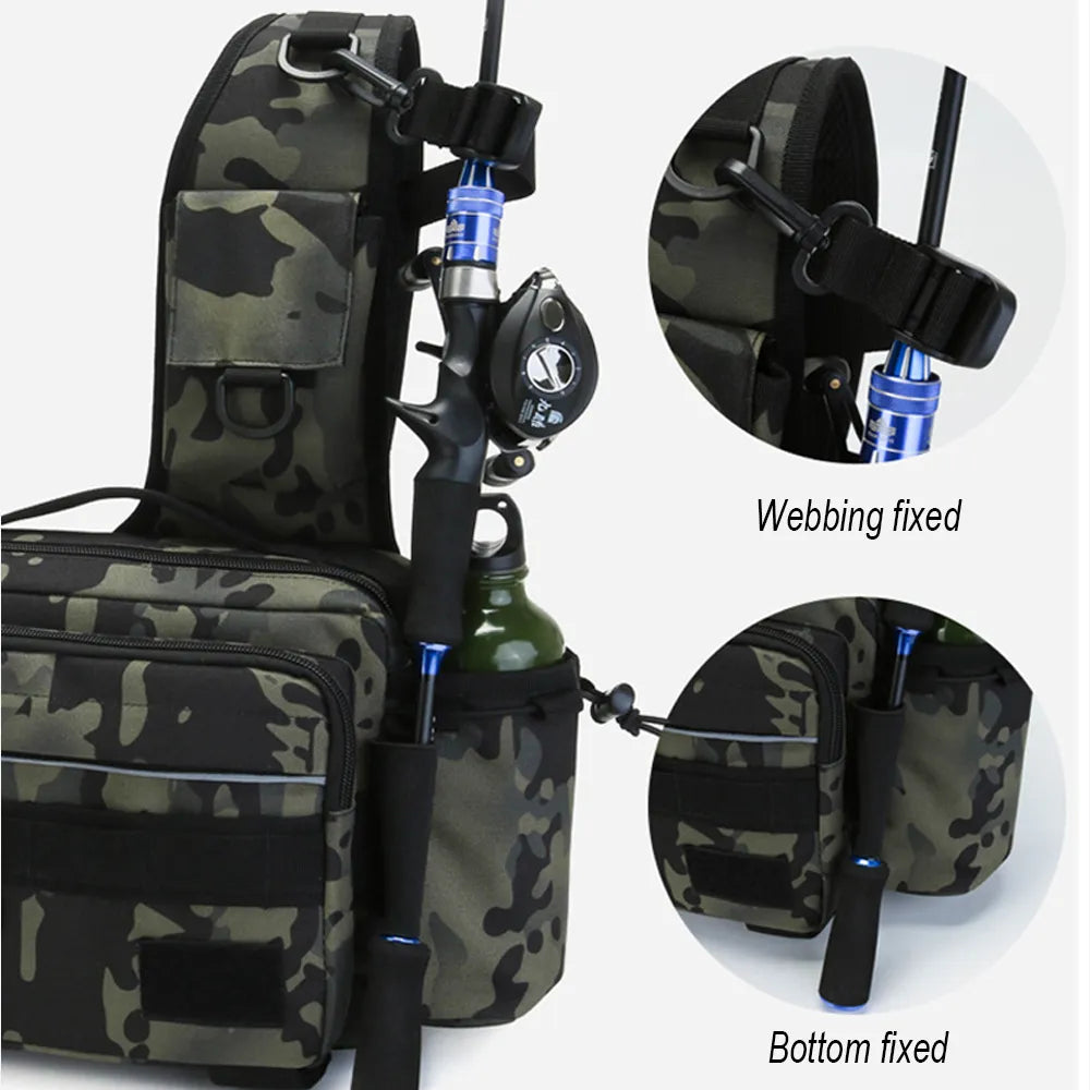 Fishing Tackle Bags Single Shoulder Crossbody Bag Waist Pack Storage Lure Outdoor Bag