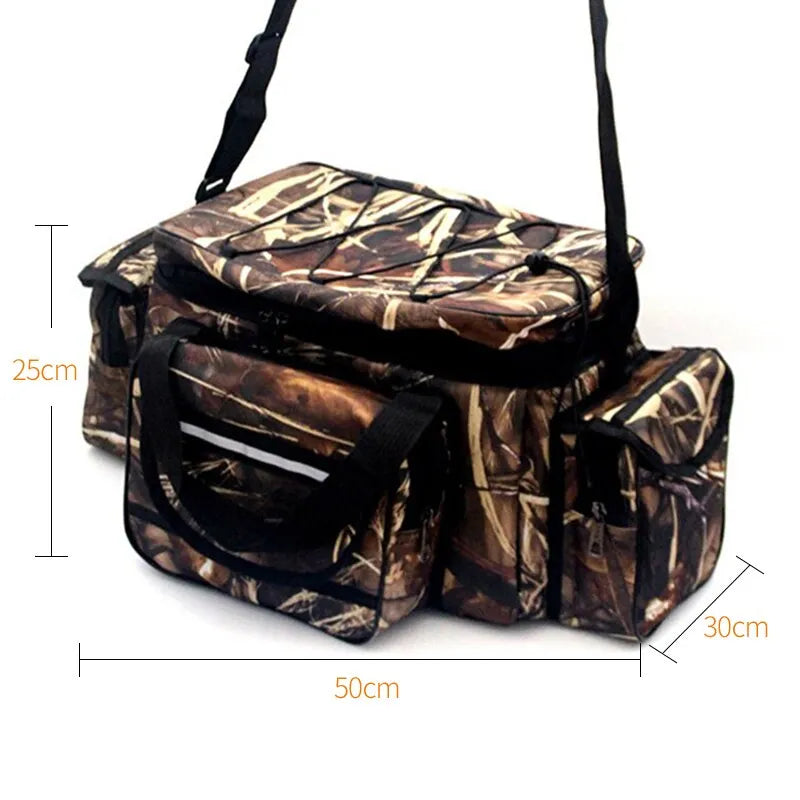 Waterproof Fishing Bag Nylon Large Capacity Multi Purpose Fishing Tackle Two Layer Outdoor Shoulder Bags