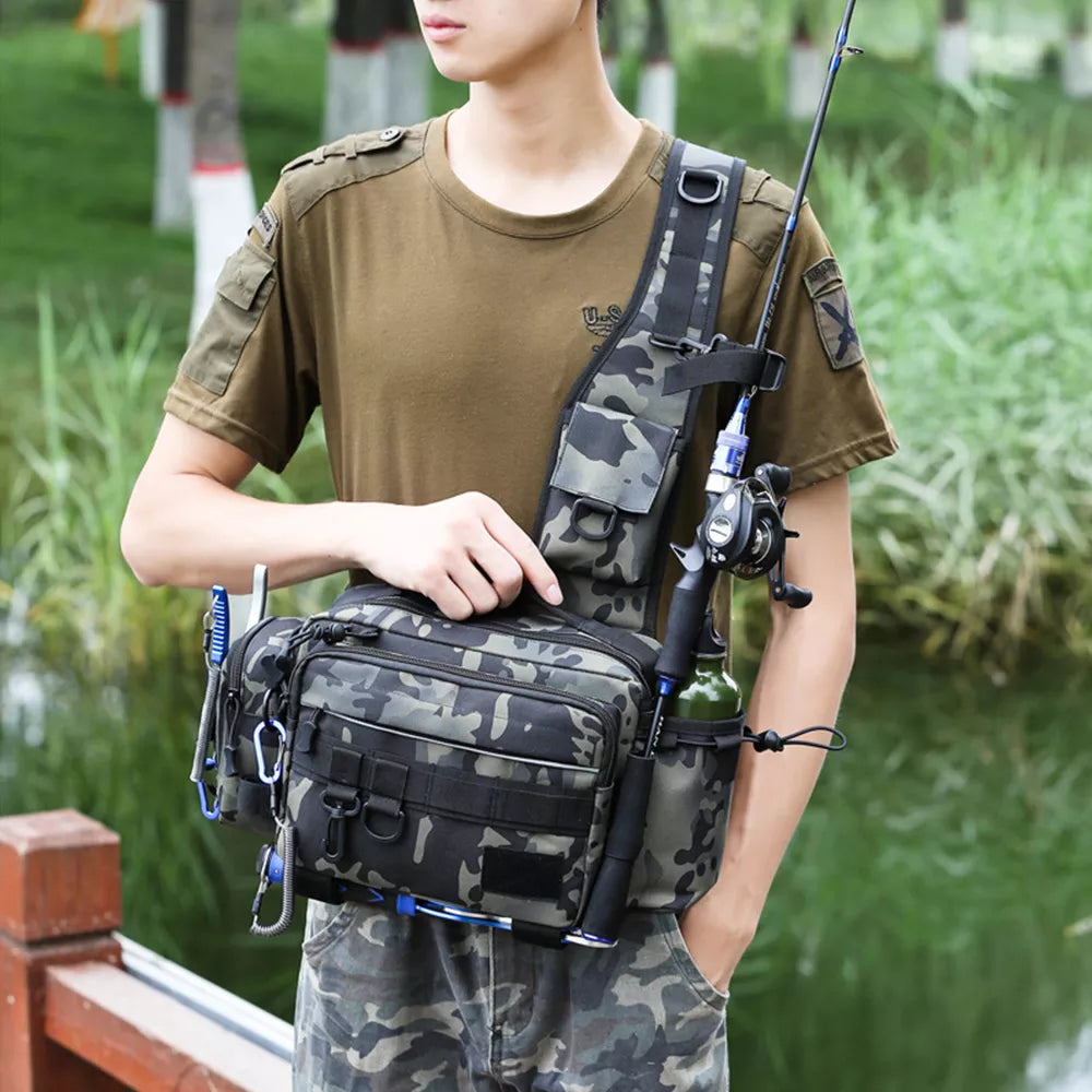 Fishing Tackle Bags Single Shoulder Crossbody Bag Waist Pack Storage Lure Outdoor Bag