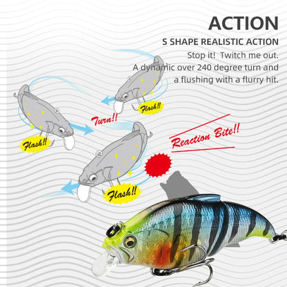 VIBRATION-X VIB Wobblers Fishing Lure Vibration Bait 71mm 10g Full Depth