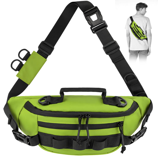 Waterproof Scrack-Resistant Crossbody Waist Fishing Bag Belt Packbag 11.8in